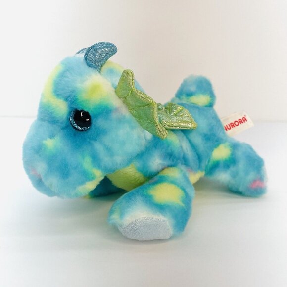 Aurora Rainbow Pegasus Blueberry Ripple Blue Eyes Plush Stuffed Animal Toy 8" - Picture 9 of 9